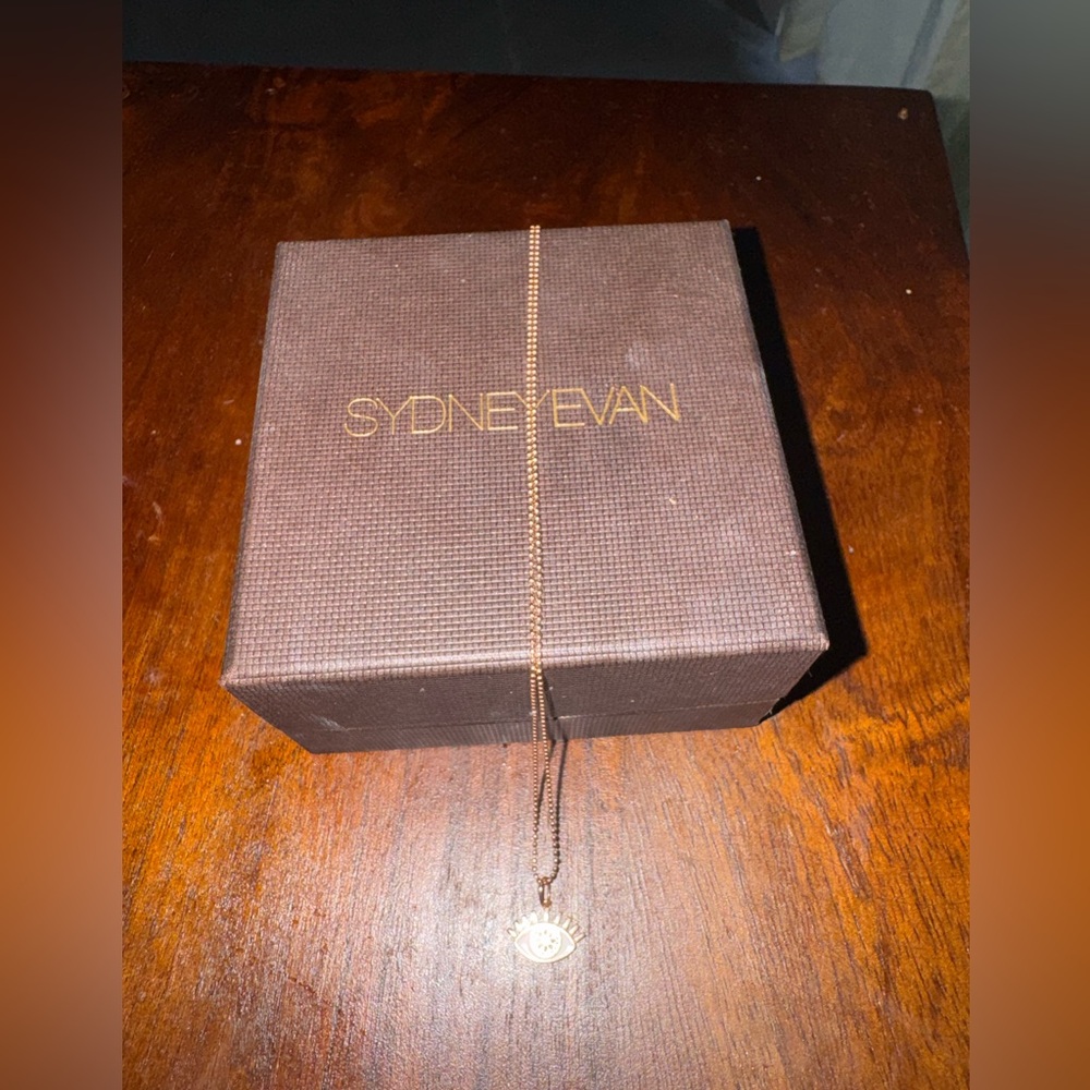 Sydney Evan 14kt Rose Gold Evil Eye Necklace MAKE OFFER - Picture 3 of 7